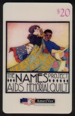 20$. Die NAMES Project (AIDS Gedenkquilt) 'Keep The Love Alive' Telefonkarte
