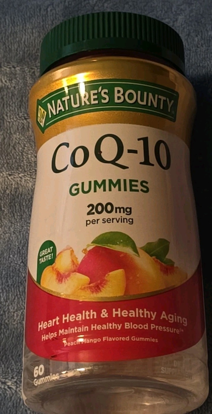 CoQ10 200mg 60 Gummies For Heart Health, Peach Mango Flavor, Co Q-10 Coenzyme