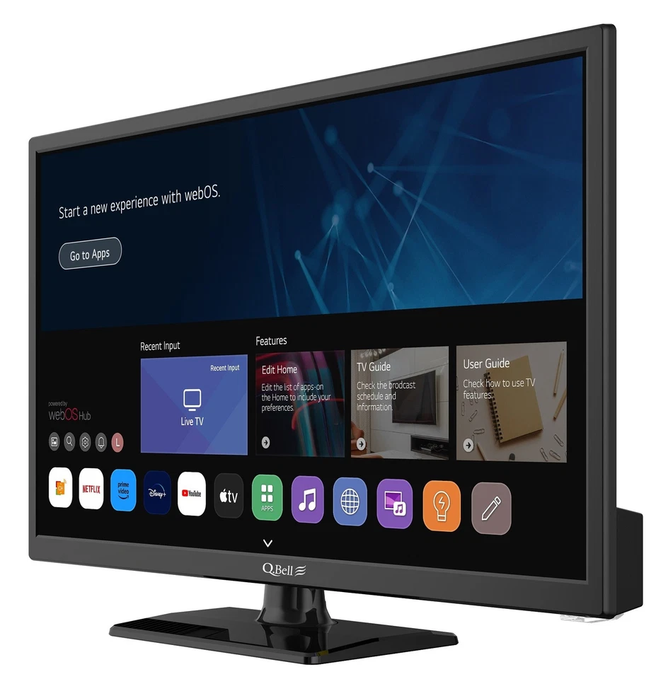 QBELL TV SMART 24" LED HD WEBOSS BY LG NETFLIX DAZN 220 E 12 VOLT CAMPER BARCA - Immagine 4 di 4