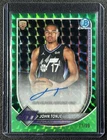 JOHN TONJE 2025-26 BOWMAN CHROME ROOKIE AUTO GREEN GEOMETRIC REFRACTOR RC 71/99