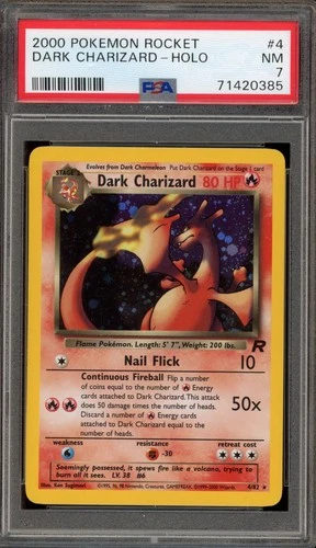 Pokemon Dark Charizard Team Rocket Unlimited Holo Rare #4 PSA 7