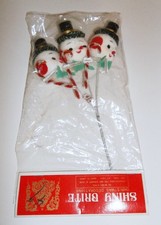 3 Sealed Vtg Shiny Brite Spun Cotton Pipe Cle...