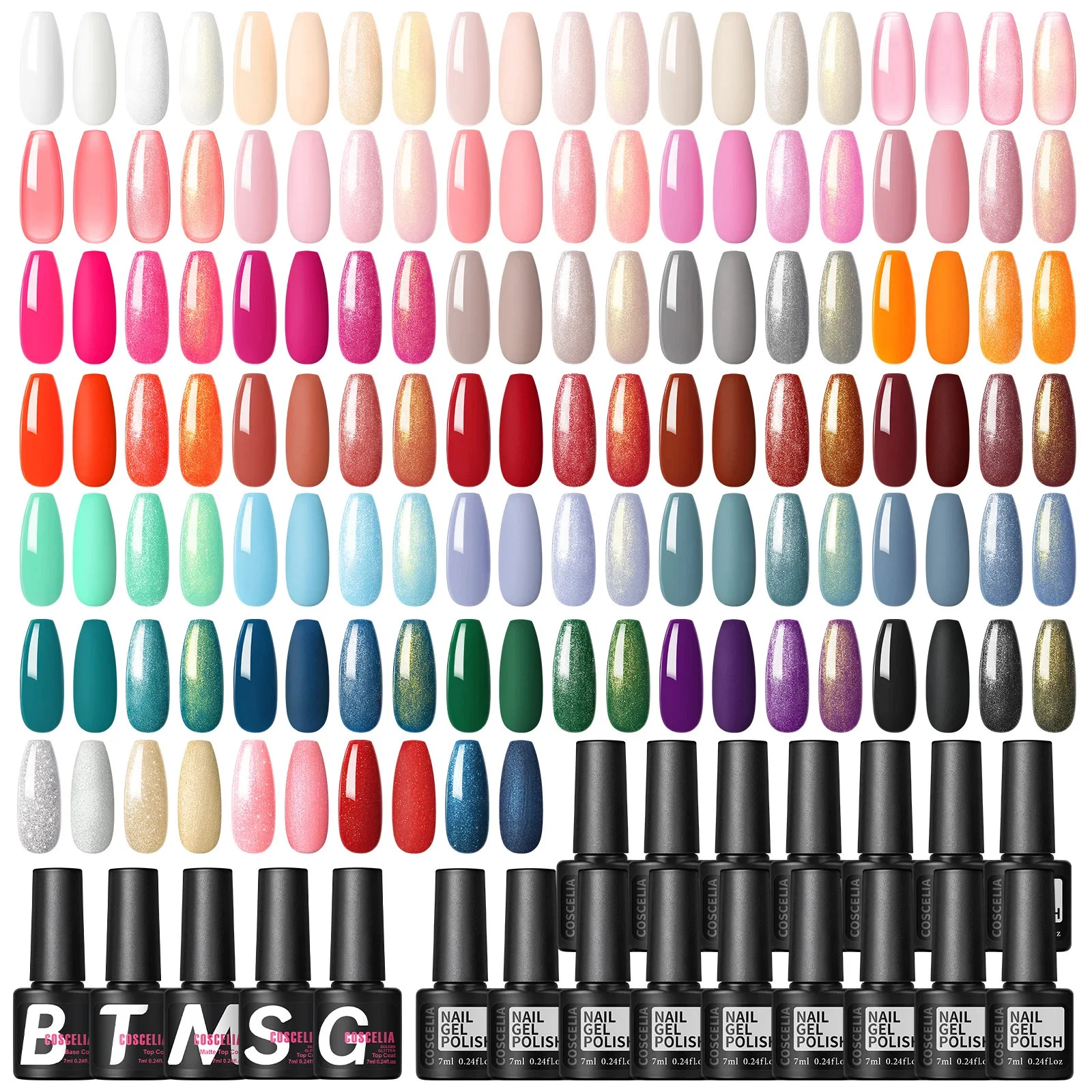 35 Colors Gel Nail Polish Set with Base Coat Matte Glitter Coat Kit Gel Polish
Opens in a new window