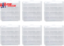 6-Pack Clear Battery Storage Case AA/AAA Battery Organizer Holder Box Holds 4 AA
