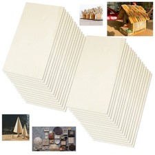 Rectangle Unfinished Wood Pieces 6 x 12 Inch, 25 Pcs Blank Basswood Sheets 1/...