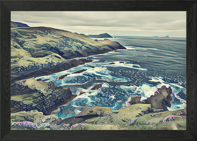Ocean View Framed Wall Art Poster Canvas Print Picture