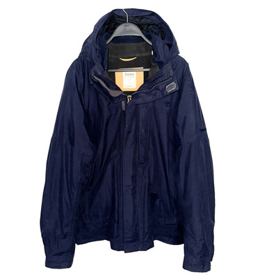 TIMBERLAND Mens Large Waterproof 3-in-1 Jacket Full Zip Blue Removable Lining