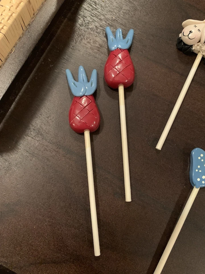  Juego de adorno de pastel de arcilla polimérica vintage 11 piezas núcleo de cabaña abuela años 90 Wow Foto 4 de 4