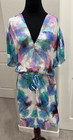 Desigual Abstract Watercolor Kimono Sleeve Dress 38 S Artsy Made in Portugal