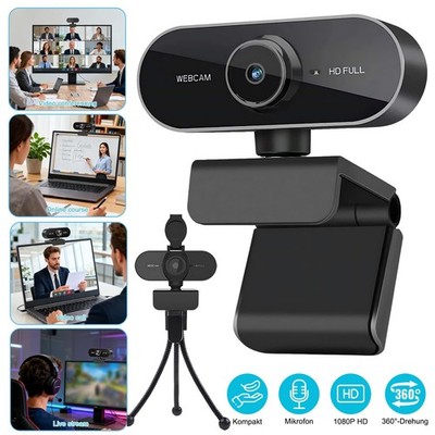 Webcam mit Mikrofon PC Kamera HD 1080P Noise Cancelling für Remote-Arbeiter