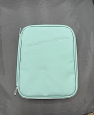 Padded Case Fits Standard Tablet/book/bible 10 x 8” Zip with inside pockets teal