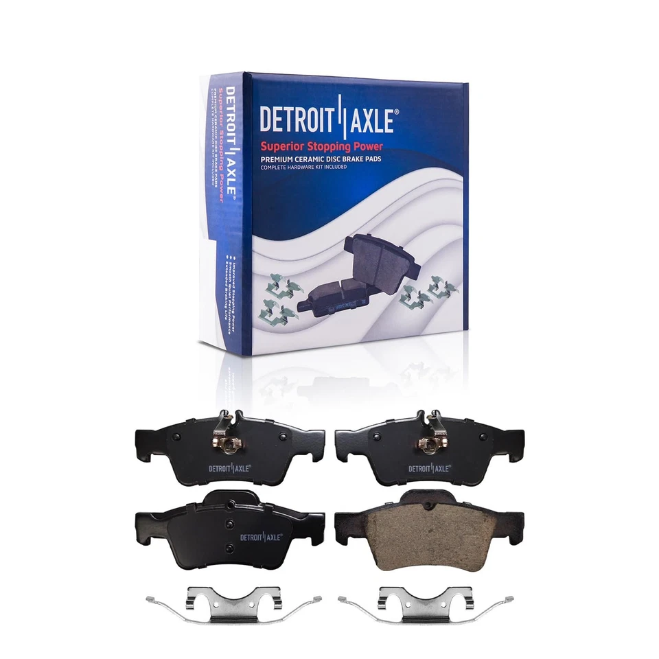 Pastilhas de freio de cerâmica 4 peças 11,81" rotores de disco traseiros para 2014-2016 Mercedes-Benz E250 - Imagem 4 de 4