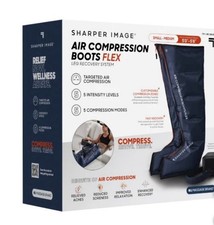 Sharper Image Air Compression Boots Flex Leg Recovery System Small/Medium Blue 