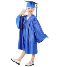Kindergarten Shiny Graduation Cap and Gown Set with 2026 2027 Year Charm Tass...