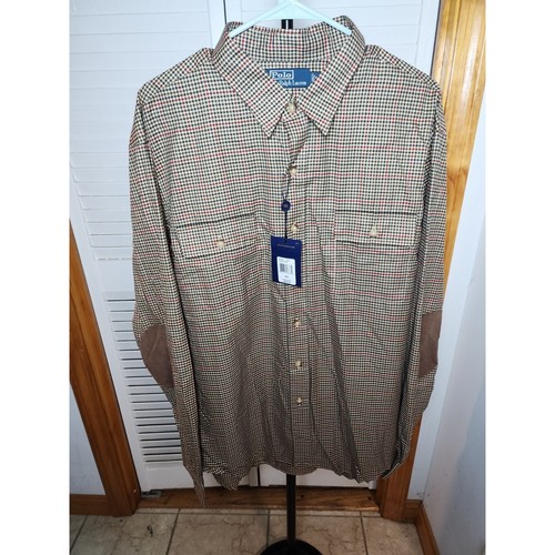 Polo Ralph Lauren Gingham Oxford Long Sleeve Button Down Men's Shirt XXL NWT