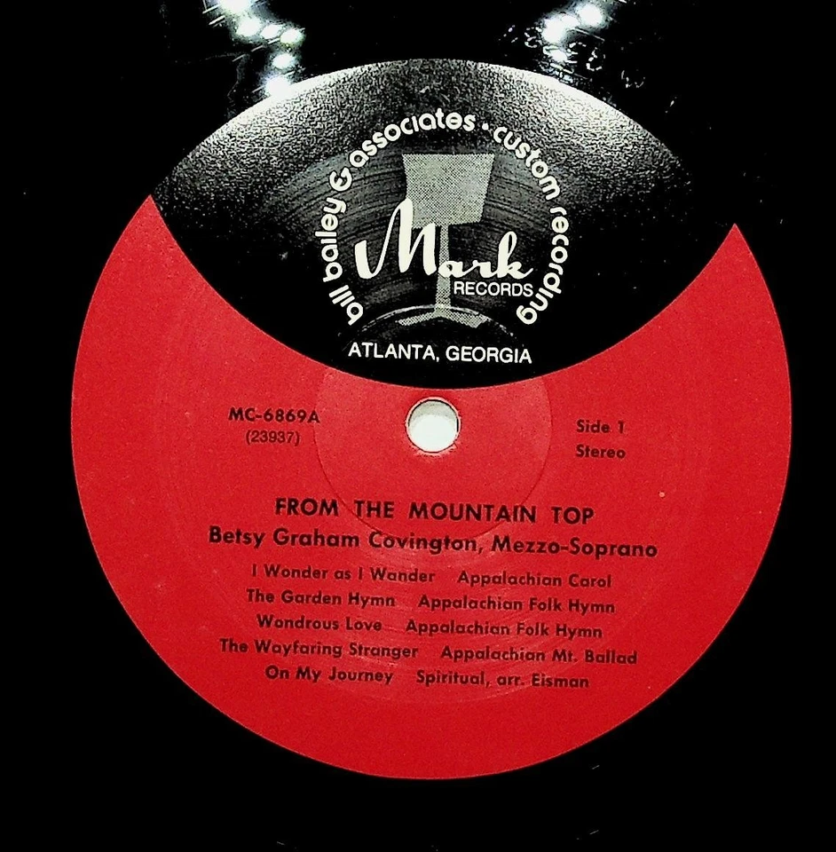 From the Mountain Top Betsy Graham Covington Gospel LP Mark MC-6869 Foto 3 de 4