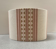Handmade Terracotta Kilim Stripe Drum Lampshade, Vertical Stripe