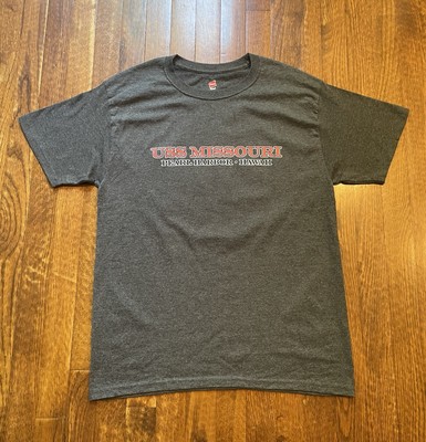 USS Missouri Ship BB-63 Pearl Harbor Hawaii Dark Gray T-Shirt Size M