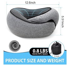 Travel cervical pillow for airplanes - 100 memory foam, 360-degree head support