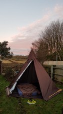 Used Pomoly Hex Hot Tent plus Brand New Vevo Wood Stove