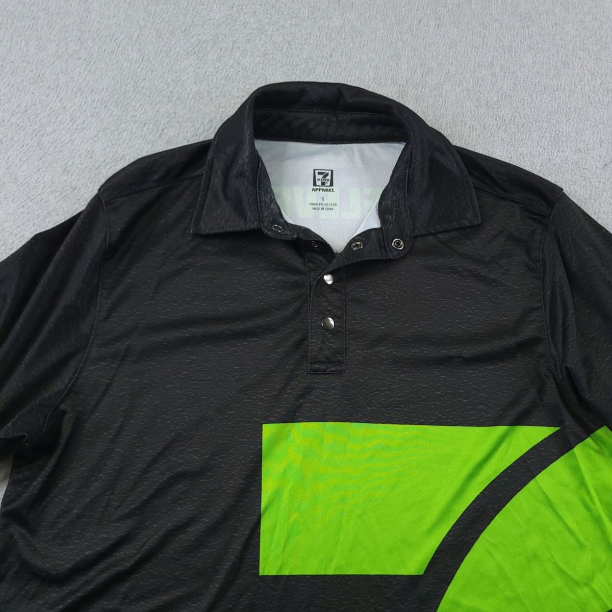 7 Eleven Polo Shirt Mens Small Heather Black Green Uniform