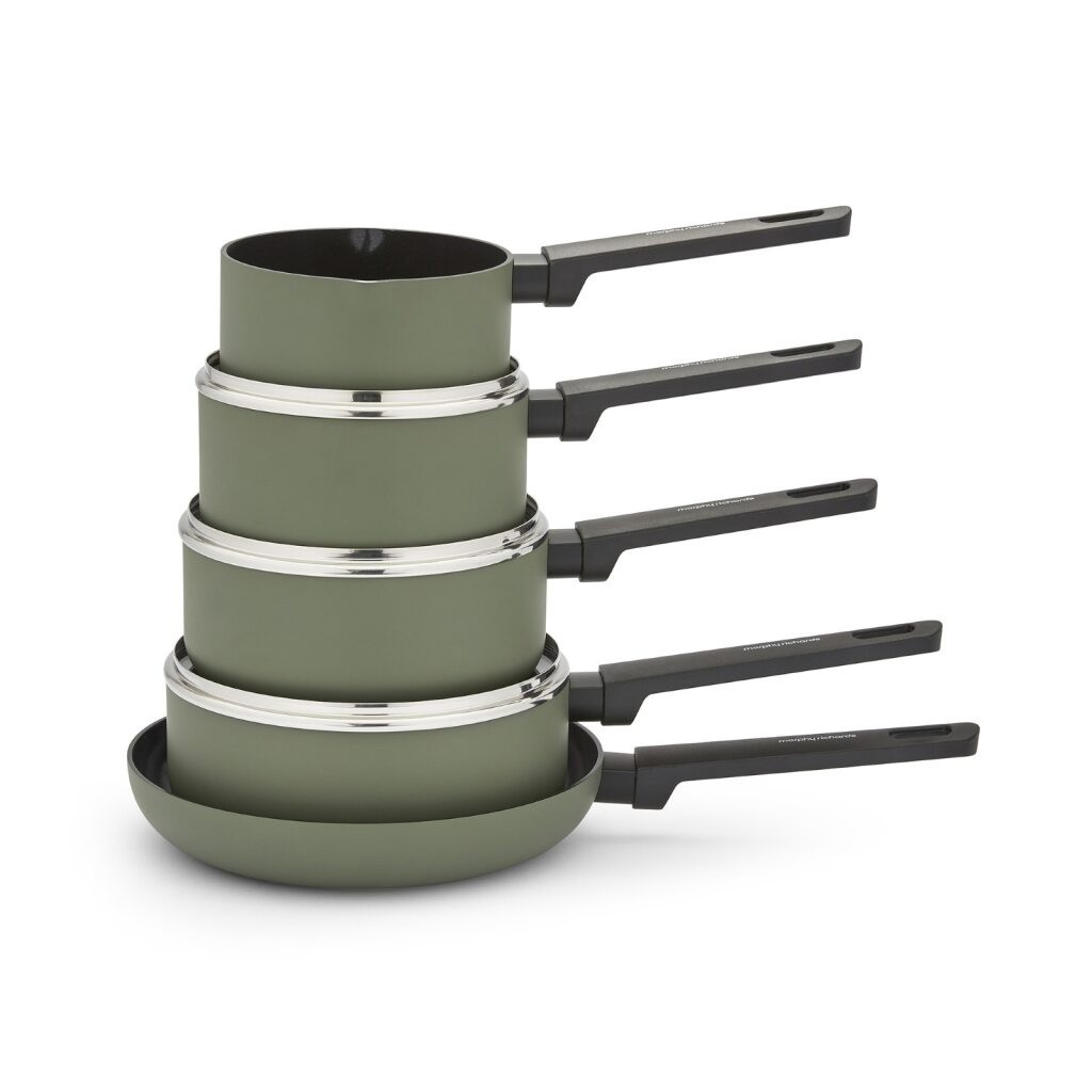 Morphy Richards Green 5 Piece Aluminium Saucepan Set In | : Large - Image 2