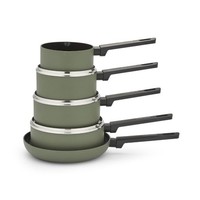 Morphy Richards 5 Piece Pan Set Green, Recycled Aluminium Saucepan Set 859501