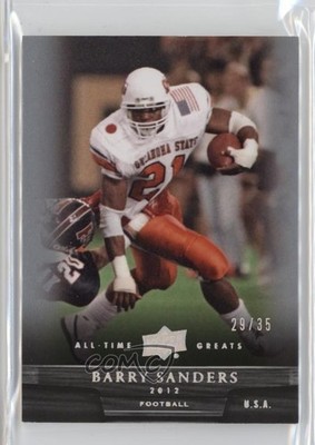 2012 Upper Deck UD All-Time Greats Silver Spectrum 29/35 Barry Sanders HOF 3h1