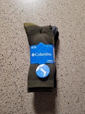 4 Pack Columbia Mens Heather Ribbed Arch Support Cushioned Crew Socks Unisex