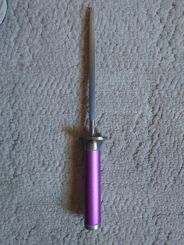 Brand New Ginsu 8" Shoku Honing Rod - Stainless Steel - Purple - Knife Sharpener