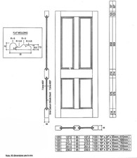 Oak Victorian 4 Flat Panel FD30 Fire 🔥 Door 80 x 32" (2032 x 813 x 44mm)