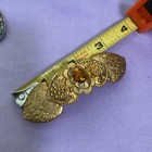 Gold Tone Hair Barrette W/amber Style Glass/resin  Bead — photo 2