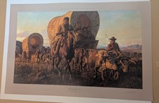 Arnold Friberg Signed Limited Edition Print! "The Long Trail West" 34.25x22.25