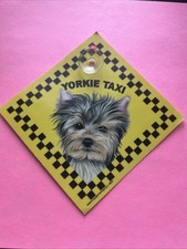 Auto Attitudes   YORKIE TAXI   Dog Sign  car/truck 