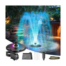 Antfraer Floating Pond Fountain with LED Lights - 40W 660GPH Pump with 3 Spra...