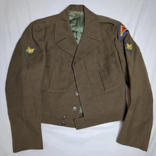 US ARMY Vtg 50s WW2 Korea Era ODM 1950 Olive Green Ike JACKET Men's 38R