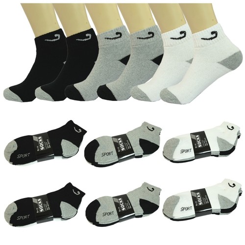 Wholesale Crew Athletic / Ankle Quarter Sport Men's Socks Cotton Size 9-11 10-13 - Picture 23 of 29