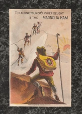 1878 Magnolia Ham Victorian Trade Card Mountain Climbers McFerran Shallcross KY