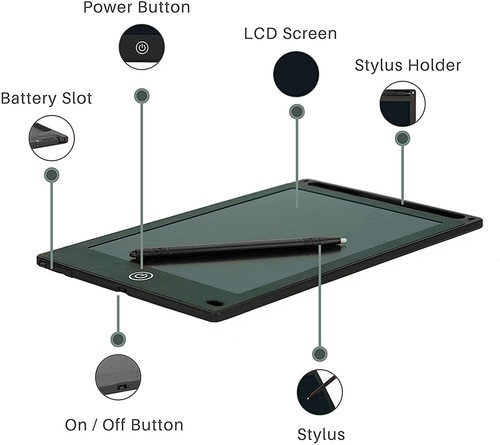 12 inch Digital LCD Writing Tablet Drawing Board with Lock Key Gifts Learning - Picture 39 of 40
