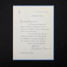 Signed Millicent Hearst Typed Letter To French Actress Lilo Passardiere 1953
