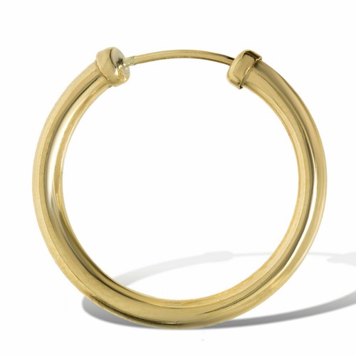 9ct Gold 20mm Capped Sleeper Hoop Mens Earring Single Earring eBay