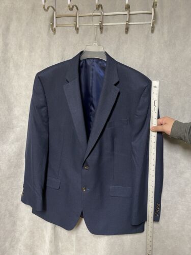 Chaps Blazer Men 44R Blue Houndstooth Flannel Coat Jacket Ralph Lauren Luxury - Picture 5 of 11