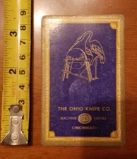 RARE OLD VINTAGE PLAYING CARD SINGLE OHIO KNIFE OKCO 606 CONGRESS 2 OF HEARTS