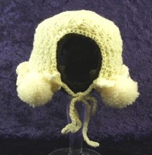 Vintage Hand Made Knitted Baby Doll Hat Jacket and Booties