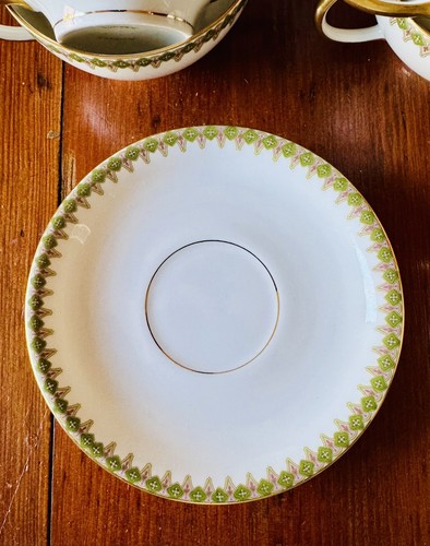 Antique Wm. Guerin & Co. Limoges Porcelain Bullion Cup & Saucer Set/10 - Picture 7 of 12