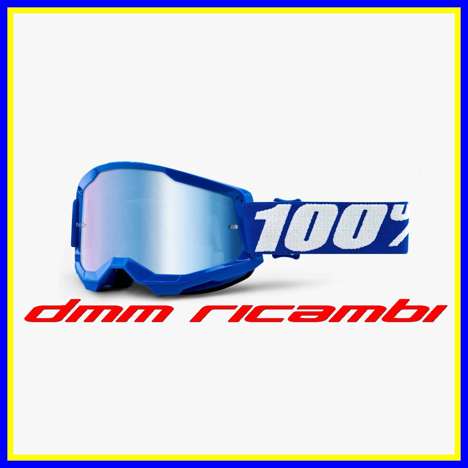 Occhiali 100% STRATA 2 BLUE Moto Cross Enduro Motard ATV Quad Bici Maschera