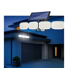 Craftersmark Solar LED Lights Outdoor with Motion Sensor & Remote & 4 Heads IPX4