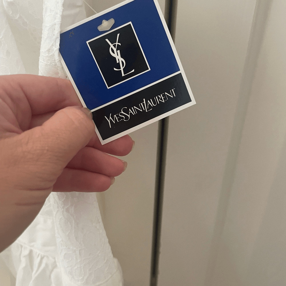 Vintage Yves Saint Laurent white NWT apron - image 8