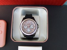 FOSSIL SPORT BQ 3213 LAVENDER PINK WITH WHITE 3 EYE DIALS BLACK SILICONE BAND