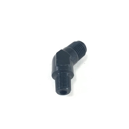 Aluminum Fitting Adapter 6AN Male end to 1/8NPT Male end 45 Degree Black - Picture 3 of 7